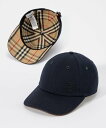 バーバリー BURBERRY 8065347 キャップ メンズ 帽子 モノグラムモチーフ ギャバジン ベースボールキャップ ヴィンテージチェック コットン シンプル TB刺繍 コールブルー