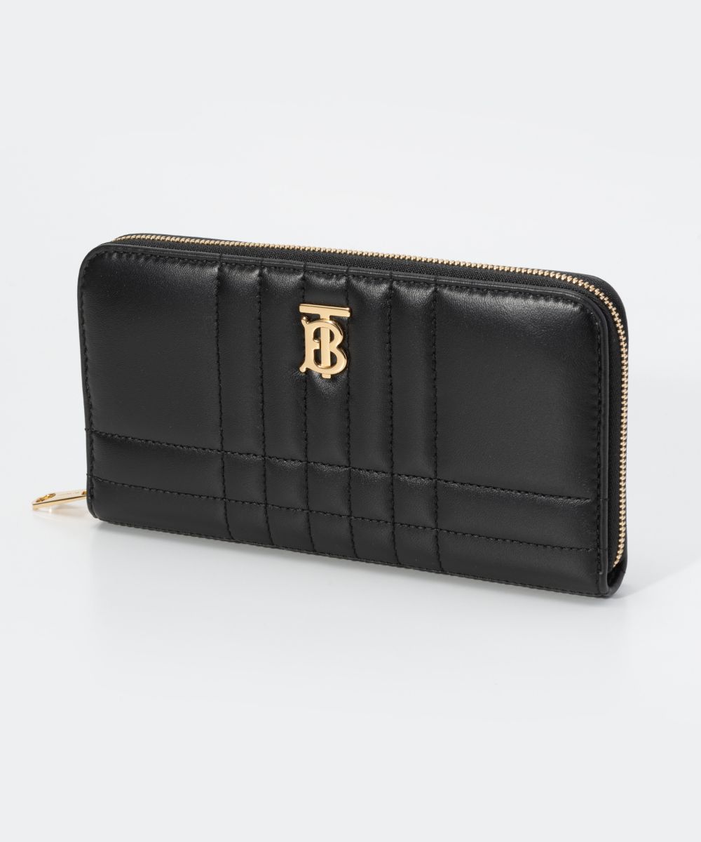 バーバリー 財布（レディース） バーバリー BURBERRY 8062340 長財布 LS LOLA ZIP WALLET QXC レディース 財布 キルティングレザー ローラ ラウンドジップウォレット ロゴ ロングウォレット モノグラム プレゼント ブランド おしゃれ ギフト お祝い 記念 ファッション ブラック×ライトゴールド