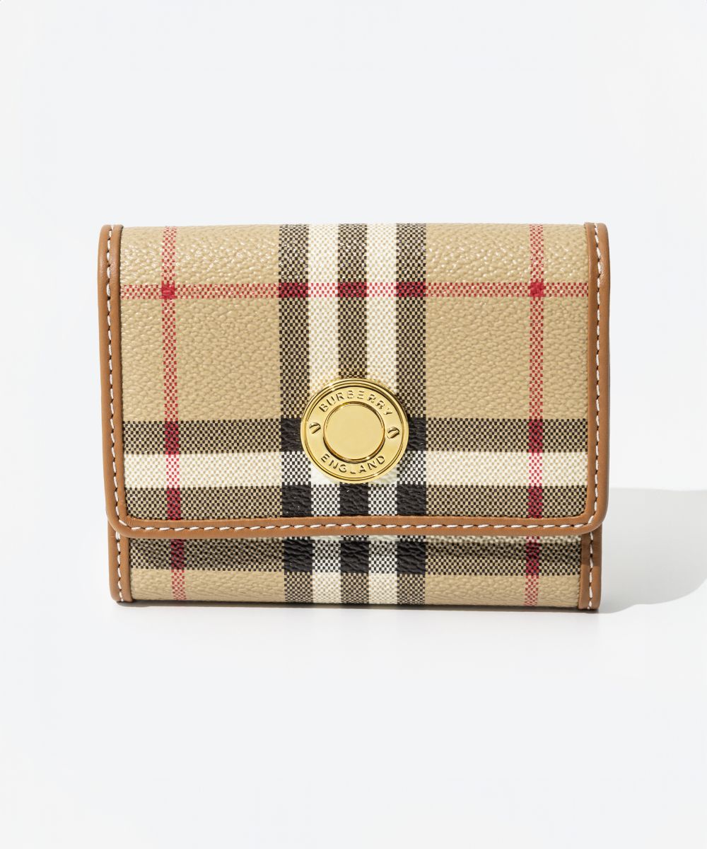 バーバリー BURBERRY 8070415 三つ折り財布 LS LANCASTER DFC レディース 財布 ミニ財布 チェック レザー スモール フォールディングウォレット ロゴ 小銭入れ コンパクト プレゼント ギフト 贈り物 カジュアル 誕生日 記念 お祝い アーカイブベージュ