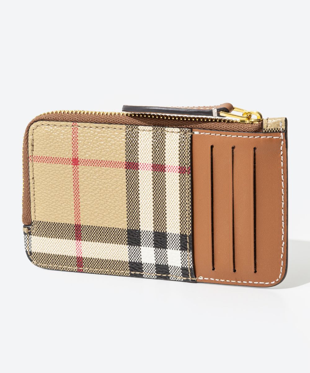 バーバリー 財布（レディース） バーバリー BURBERRY 8070419 小銭入れ LS SOMERSET DFC レディース 財布 コインケース ミニ財布 チェック レザー ジップカードケース フラグメントケース プレゼント お祝い 記念 ビジネス 通勤 通学 コンパクト ギフト 誕生日 記念 アーカイブベージュ