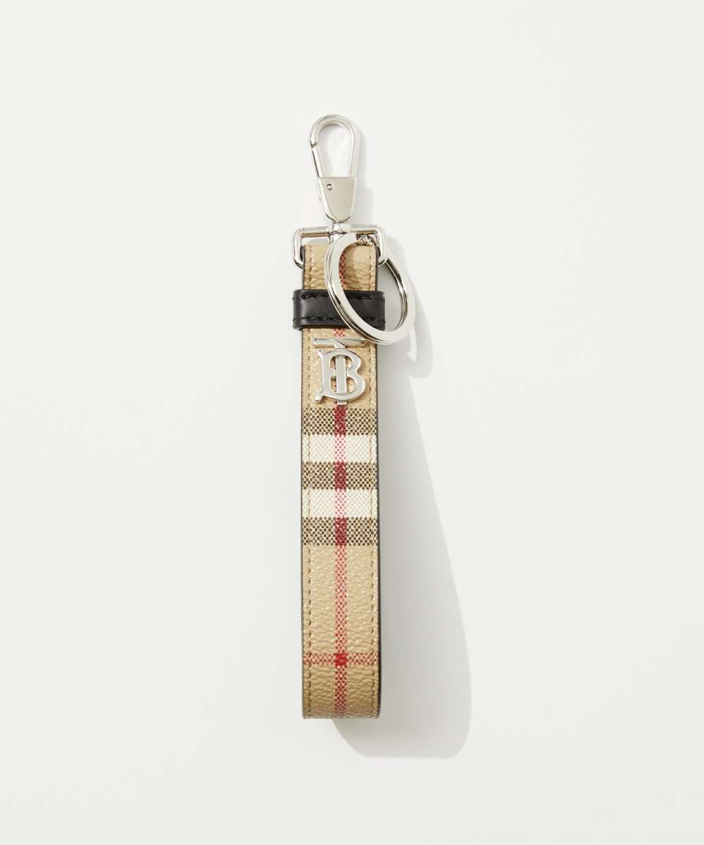 ＼15%OFF／ バーバリー BURBERRY 8066095 キーリング メンズ レディース キーホルダー チェック柄 TBロゴ モノグラム プレゼント ギフト カジュアル 記念 お祝い A7026 アーカイブベージュ