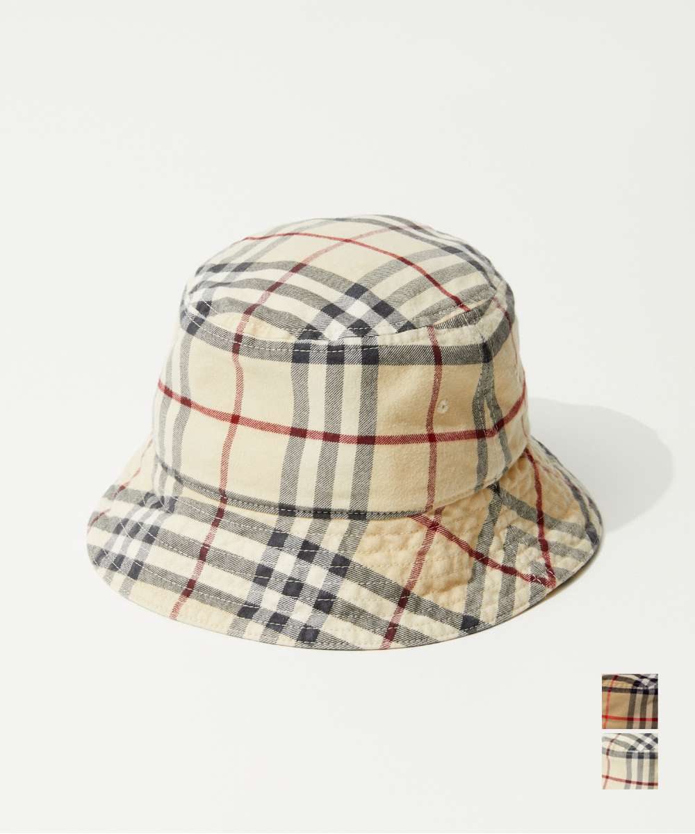 バーバリー BURBERRY 8075657 8075650 帽子 CLASSIC BUCKET レディース チェック コットン バケットハット アウトドア ギフト 贈り物 シンプル 記念 お祝い アーカイブベージュ ストーン XS S M L XL