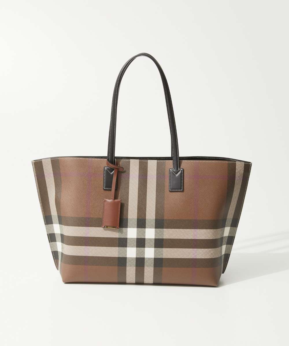 バーバリー トートバッグ（レディース） バーバリー BURBERRY 8069659 トートバッグ LL MD SOFT TB TOTE GC9 レディース バッグ チェック プリント カジュアル 肩掛け PVCコーティングキャンバス 鞄 プレゼント お祝い 記念 お出かけ ギフト ダークバーチブラウン