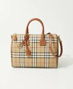 バーバリー ハンドバッグ（レディース） バーバリー BURBERRY 8071355 ハンドバッグ LL MD BOWLING DFC レディース バッグ チェック ミディアム ボウリング ショルダーバッグ ボストンバッグ お出かけ 旅行 カジュアル ギフト プレゼント ブライヤーブラウン