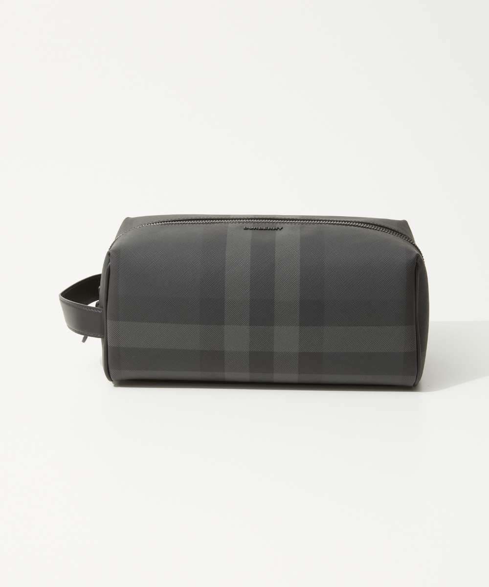 バーバリー BURBERRY 8070279 クラッチバッグ MS WASHBAG BRT メンズ バッグ トラベルポーチ チェック柄 ウォッシュバッグ お出掛け 旅行 ブランド おしゃれ プレゼント ギフト 贈り物 記念 お祝い 鞄 A1208 チャコール