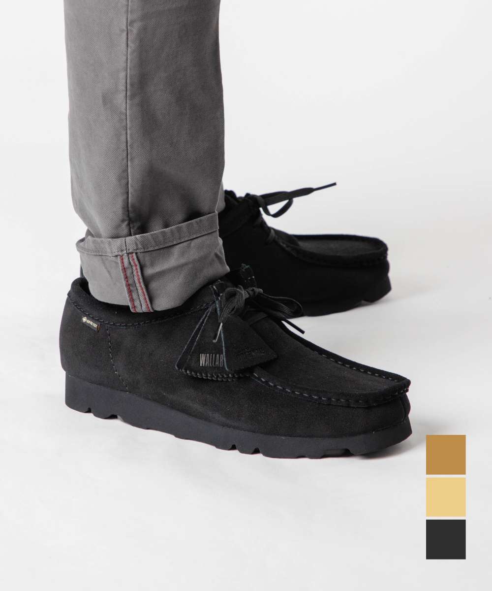 クラークス Clarks 26179251 ブーツ WallabeeGTX メンズ シューズ ワラビー ゴアテックス モカシン カジュアル スエード レースアップ ラウンド 靴 通勤 通学 防水 撥水 ブランド お出かけ ビブラムソール Vibram おしゃれ プレゼント ギフト ブラック 25.5〜27.5cm