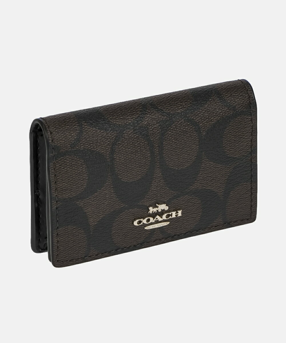 【10%OFF】コーチ COACH 91681 名刺入れ Signature Business Card Case メンズ レディース ファッション小物 ビジネス シグネチャー カードケース シンプル コンパクト ギフト プレゼント お祝い 記念 通勤 通学 コーチアウトレット ブラウン×ブラック