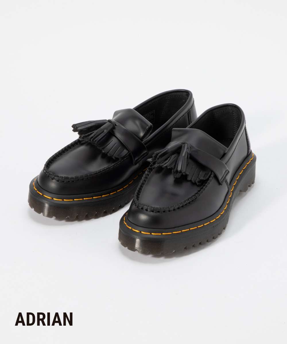 楽天U-STREAMドクターマーチン Dr.Martens 22209001 ローファー メンズ レディース シューズ 厚底 エイドリアン イエローステッチ タッセルローファー レザー 革靴 本革 ビジネス ADRIAN YELLOW STITCH 通勤 通学 プレゼント ギフト 贈り物 シンプル 記念 お祝い ブラック 22.0～29.0cm