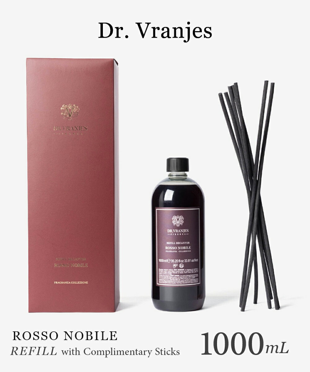 Rakuten - ドットール・ヴラニエス Dr.Vranjes Rosso Nobile 1000ml Refill with Complimentary Sticks ロッソ ノービレ デキャンタセット用1000mlリフィル ディフューザー リフィル ユニセックス ホーム＆グッズ