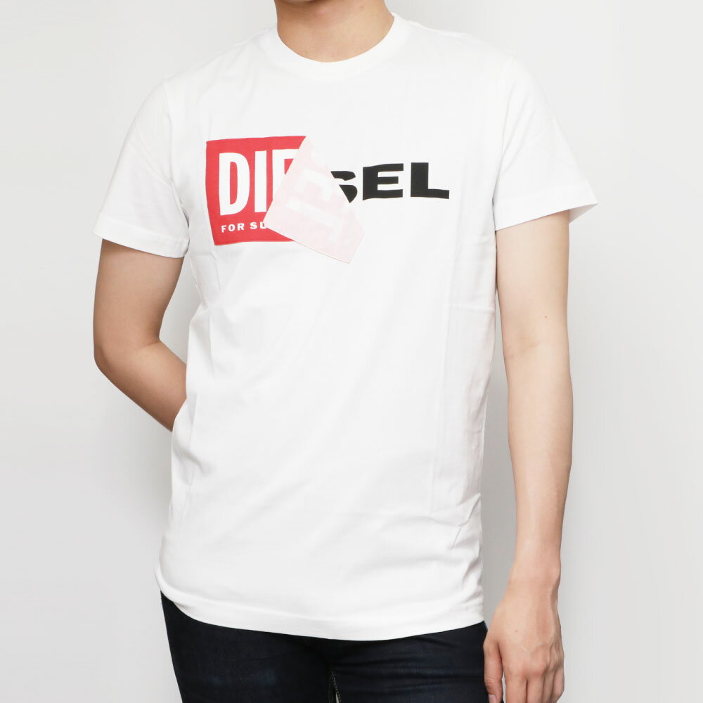 ディーゼル DIESEL Tシャツ メンズ T-DIEGO-QA MAGLIETTA 半袖 トップス カットソー クルーネック ロゴ めくりT めくりロゴ ロゴTブランド ティーシャツ シャツ カジュアル 白 黒 S M L 大きいサイズ
