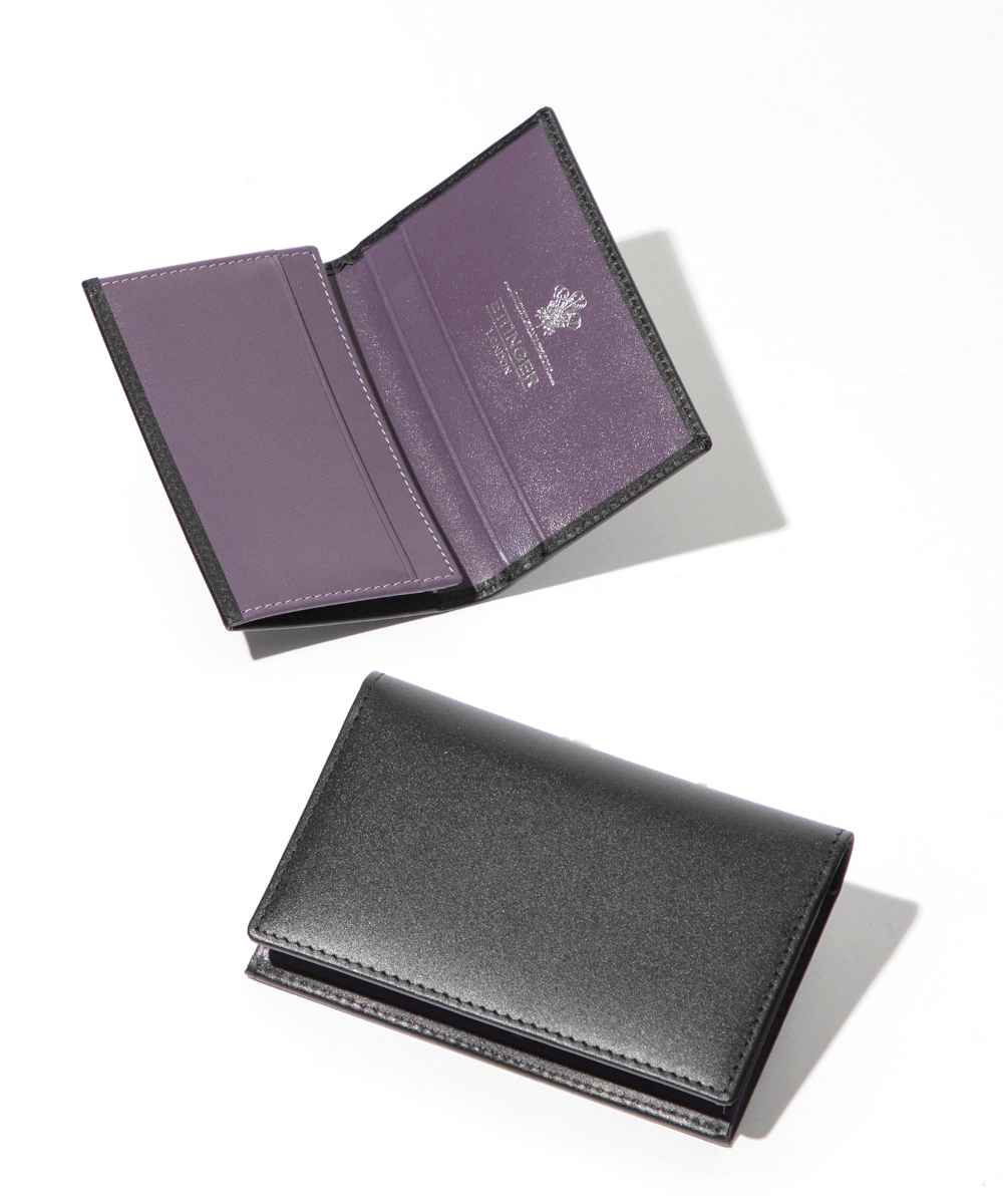 エッティンガー ＼10%OFF／ エッティンガー ETTINGER ST143J カードケース Visiting card case メンズ ファッション小物 名刺入れ カーフレザー ビジネス ロゴ シンプル プレゼント ギフト お祝い パープル