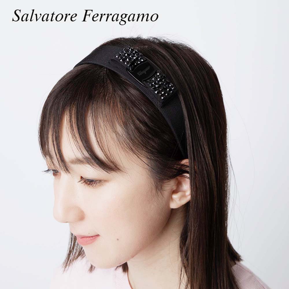 ＼31%OFF／ サルヴァトーレ フェラガモ Salvatore Ferragamo 341689 カチューシャ レディース 小物 ヴィラリボン アクセサリー ビジュー装飾 ヘアアクセサリー VARA ヘアバンド 黒 プレゼント ギフト お祝い 001 NERO-CON-SWA ブラック