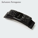 サルヴァトーレ フェラガモ Salvatore Ferragamo 341693 バレッタ レディース 小物 ヴァラ リボン 髪留め ヘアアクセサリー アクセサリー VARA クリスタル ブラック BOW HAIRCLIP プレゼント お祝い サルバトーレ