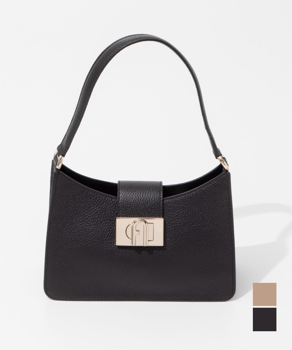 フルラ FURLA WB01114 HSF000 ハンドバッグ 1927 S SHOULDER BAG SOFT レディース バッグ スモール ショルダーバッグ ミニマル カジュアル アーチロゴ レザー ホーボーバッグ お出かけ プレゼント 鞄 ブラック グレージュ