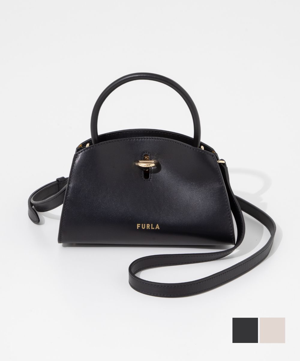 フルラ FURLA WB00869 BX0053 トートバッグ GENESI MINI TOTE レディース バッグ ジェネシ ミニトート レザー カジュアル ショルダーバッグ ロゴ シンプル お出かけ プレゼント お祝い ブラック / フルムーン