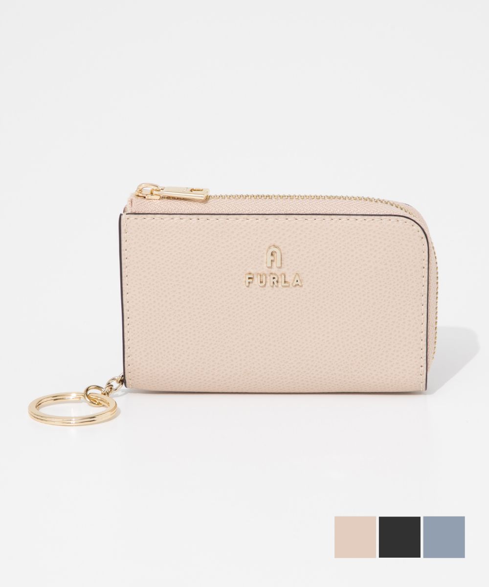 フルラ 革小銭入れ レディース フルラ FURLA WR00435 ARE000 キーケース CAMELIA KEYCASE ZIP AROUND レディース ファッション小物 コインケース カメリア ロゴ キレカジ 無地 シンプル コンパクト ギフト プレゼント 誕生日 記念 バレリーナ / ブラック / セレスティアル×アルテミシア