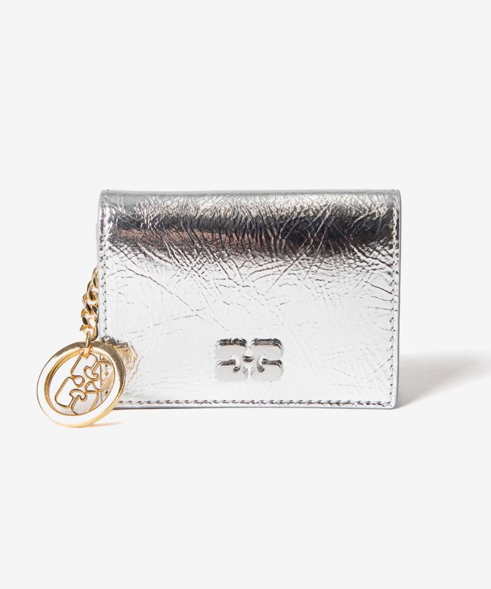 ITEM INFORMATIONガニー GANNI Bou Flap Card Holder Metallic ボウ フラップ カードホルダー メタリック A6393 レディース カードケースSilver Metallic GANNI Bo...