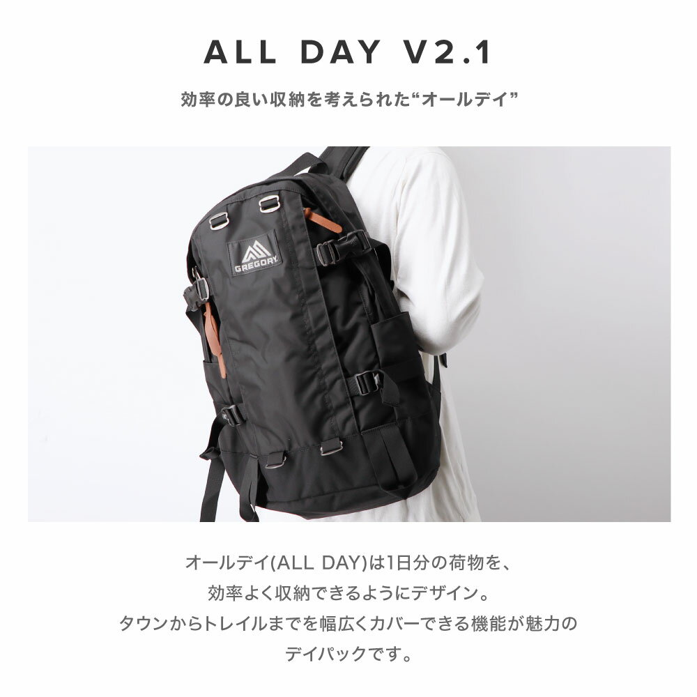 グレゴリー GREGORY リュック オールデイ ALL DAY V2.1 メンズ レディース バッグ カジュアル デイパック バックパック A4 24L 黒 通勤 通学 シンプル アウトドア キャンプ 父の日 ブラック 1313651041