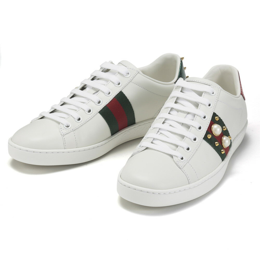 グッチ GUCCI エース レディース シューズ スニーカー 431887 A38G0 9064 ACE レザー ウェブカラー スタッズラグジュアリー ブランド イタリア ランニング スポーツ 靴 【PUP】