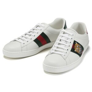 グッチ GUCCI スニーカー メンズ エース エンブロイダリー付き シューズ 靴 ACE レザー タイガー 457132 02JP0 9064 ホワイト 白 カジュアル ブランド 大きいサイズ