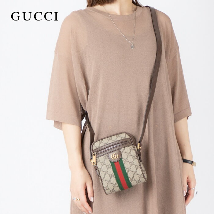 グッチ GUCCI 598127 96IWT ショルダーバッグ メンズ レディース バッグ ミニショルダー オフィディア GGスプリーム サコッシュ 斜め掛け レザー カジュアル ポシェット お出かけ ナイロン プレゼント お祝い 肩掛け 鞄 ブラウン