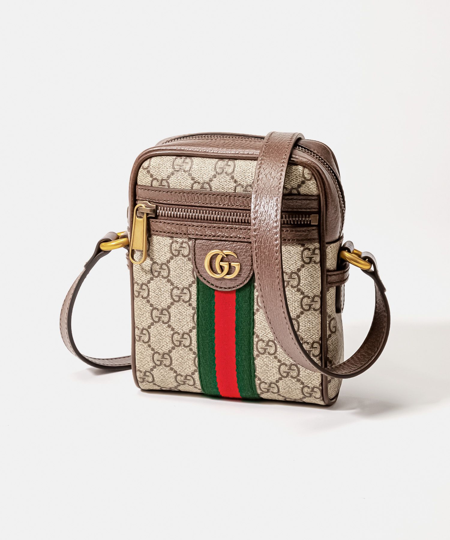 グッチ GUCCI 598127 96IWT ショルダーバッグ メンズ レディース バッグ ミニショルダー オフィディア GGスプリーム サコッシュ 斜め掛け レザー カジュアル ポシェット お出かけ ナイロン プレゼント お祝い 肩掛け 鞄 ブラウン