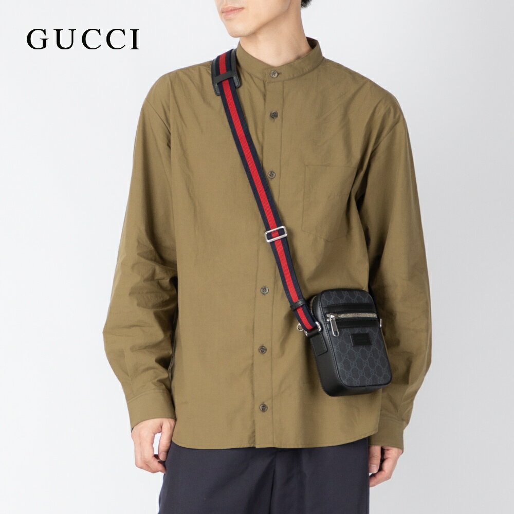 グッチ バッグ メンズ（売れ筋ランキング） グッチ GUCCI 682357 K5RLN ショルダーバッグ メンズ バッグ ミニショルダー GGスプリーム メッセンジャーバッグ サコッシュ 斜め掛け 本革 レザー カジュアル モノグラム 黒 お出かけ ボディバッグ ナイロン プレゼント お祝い 肩掛け ブラック