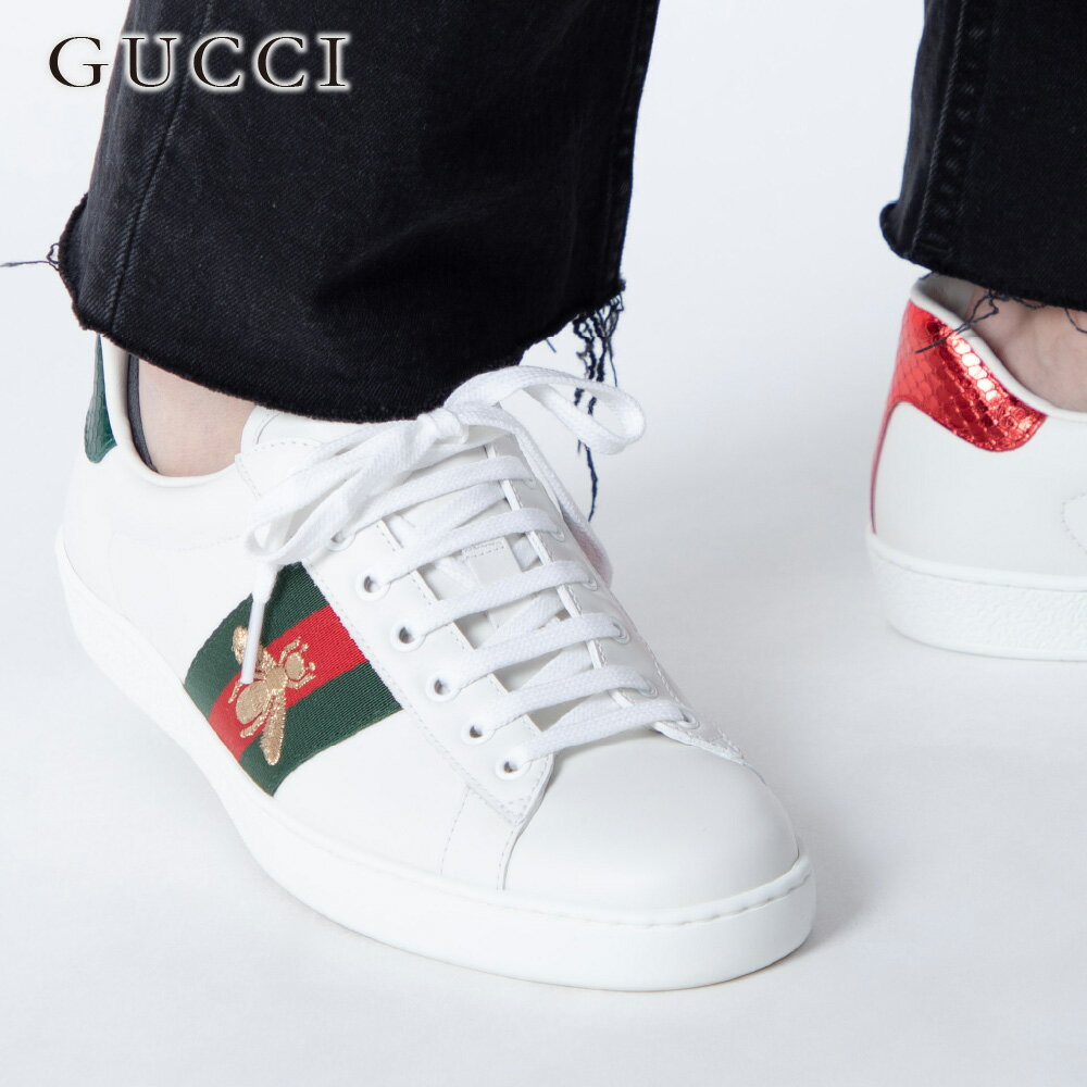 グッチ GUCCI スニーカー エース メンズ シューズ エース エンブロイダリー ローカット ACE BEE ビー 白 カジュアル ホワイト 26〜29.0cm 429446-02JP0