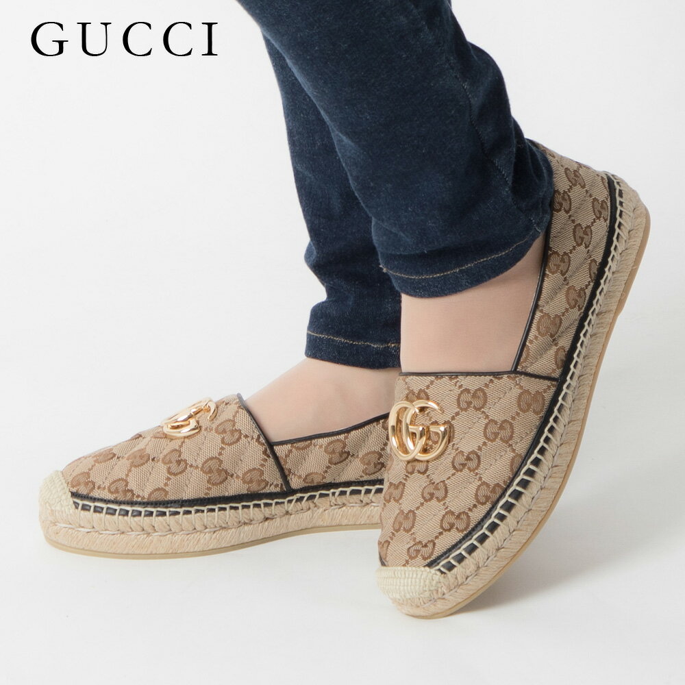 グッチ GUCCI スニーカー レディース シューズ GGキルティング キャンバス エスパドリーユ ラグジュアリー ウィメンズ ベージュ 23～24.5cm 621239-KQWM0