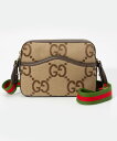 グッチ GUCCI 675891 UKMDG ボディバッグ L MESSG M GG JUMBO CANVAS GG メンズ バッグ ジャンボGG メッセンジャーバッグ カジュアル クロスボディ インターロッキングG レザー ロゴ ギフト プレゼント 誕生日 記念 キャメル×エボニー