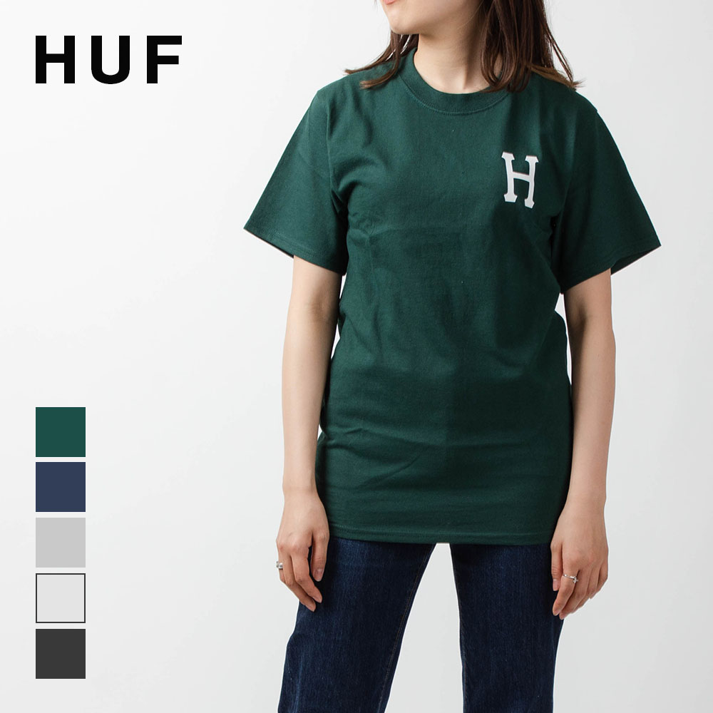ハフ HUF Tシャツ TS01048 メンズ トップス 半袖 カットソー ロゴ エッセンシャル クラシック 黒 白 カジュアル ESSENTIALS CLASSIC H S/S TEE シンプル 春夏 コットン 綿 ブラック ホワイト グレー 全5色 S M L XL XXLのサムネイル