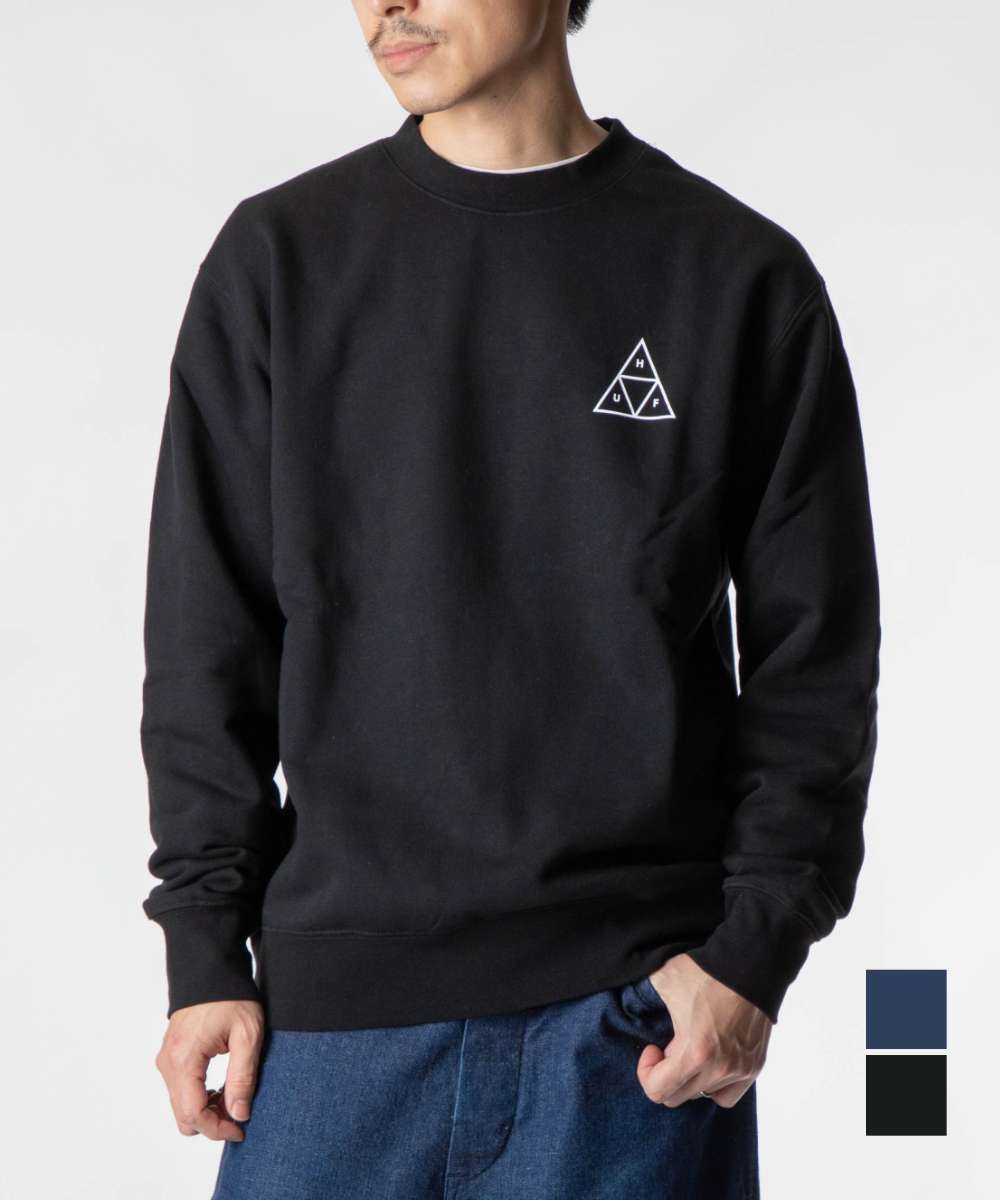 ハフ HUF PF00492 トレーナー メンズ トップス エッセンシャルズ トリプル トライアングル クルー スウェット 長袖 Essentials Triple Triangle Crew Sweat ロゴ ロングスリーブ ストリート シ…