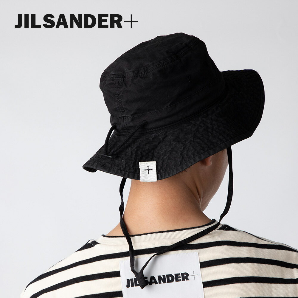 ジル サンダー プレゼント メンズ ジルサンダー プラス JIL SANDER+ JPUU590311 MU243100A ハット メンズ バケットハット 帽子 キャップ コットン ロゴラベル アウトドア ブランド ギフト 贈り物 シンプル 誕生日 記念日 お祝い 001 ブラック S～XL