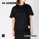 ジルサンダー プラス JIL SANDER+ J40GC0001 J45048 Tシャツ メンズ レディース トップス 3枚セット 半袖 ラウンドネック ロゴラベル 黒 白 カジュアル シンプル 3枚パック 春夏 コットン 無地 カットソー 綿 001 100 ブラック ホワイト XS〜XL