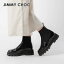 ジミーチュウ JIMMY CHOO CLAYTON FLAT ZWB ブーツ レディース シューズ フラットアンクルブーツ ヴィンテージレザー モード カジュアル クリスタル付き ラウンドトゥ チャンキーソール プルタブ イタリア製 シンプル お出かけ 靴 黒 ギフト 記念 ブラック 22.5～26.0cm