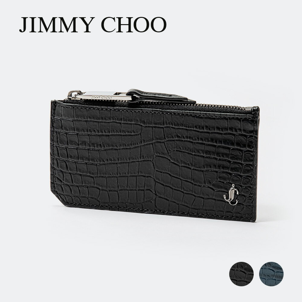 ジミー チュウ 小銭入れ メンズ ジミーチュウ JIMMY CHOO CASEY CCJ カードケース ケイシー メンズ ファッション小物 ビジネス 無地 シンプル コインケース フラグメントケース 小物 クロコ型押レザー JCパーツ プレゼント お祝い 記念 通勤 通学 コンパクト ギフト 誕生日 ブラック マリン