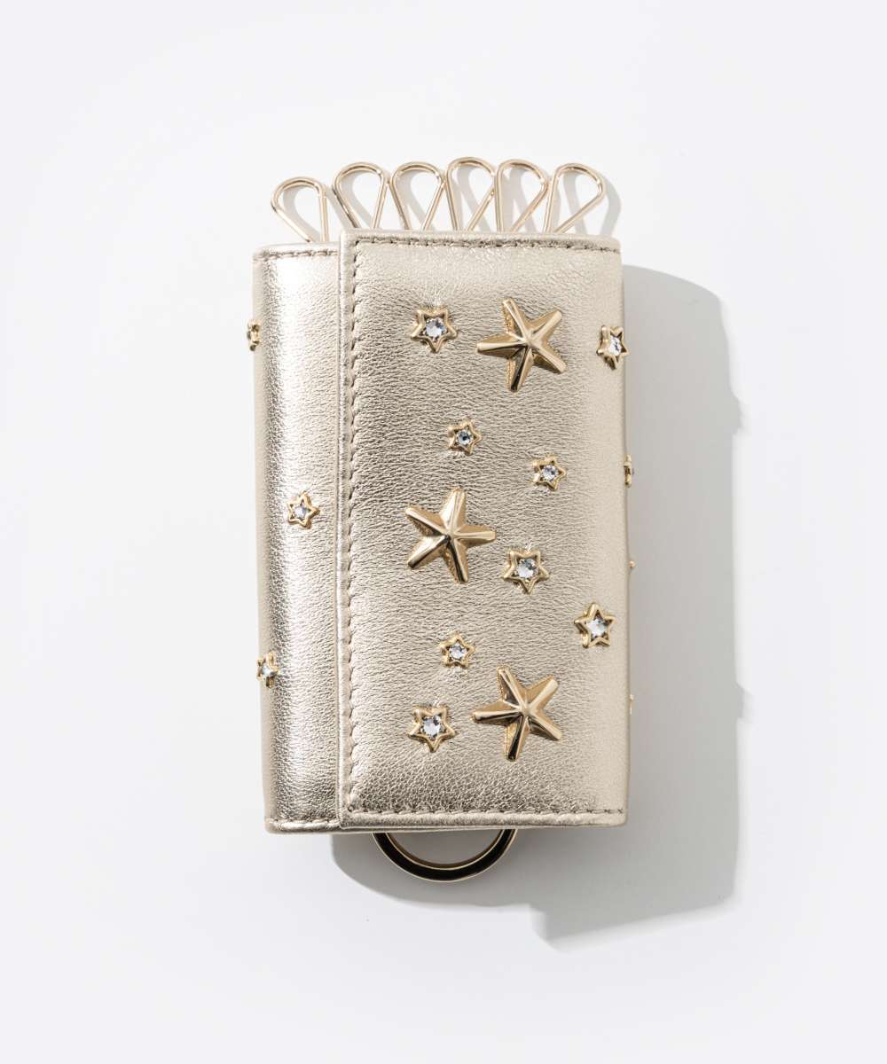 ジミーチュウ JIMMY CHOO NEPTUNE AUR キーケース ネプチューン レディース ファッション小物 6連 レザー スタースタッズ スマートキー コンパクト 革 ギフト プレゼント お祝い 記念 通勤 通学 カジュアル ライトゴールド