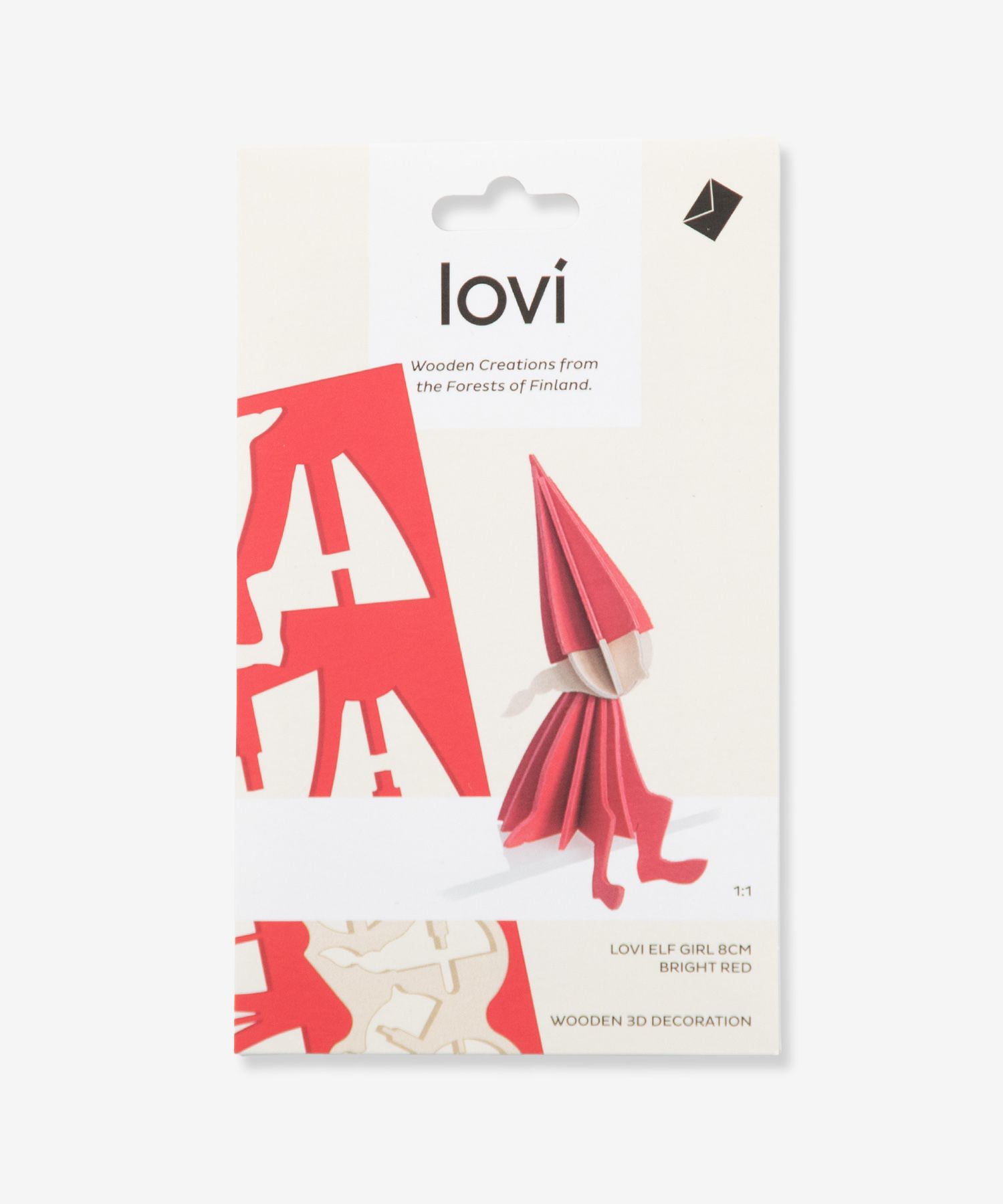 ロヴィ Lovi WOODEN 3D DECORATIONS デコレーションズ Elf Girl 8cm エルフガール 妖精 クリスマス オーナメントカード グリーティングカード 北欧 ツリー 組み立て 置物 雑貨 インテリア [3]