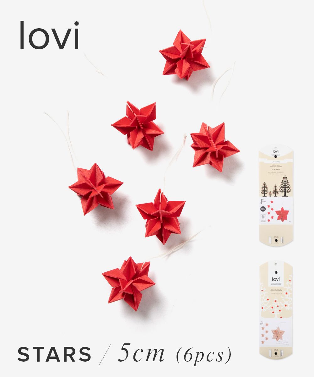 樂天商城 - ロヴィ Lovi WOODEN 3D DECORATIONS デコレーションズ Star 5cm 6pcs pillow box S size スター 6個入り 星 飾り オーナメント クリスマス 北欧 ツリー 組み立て 雑貨 インテリア