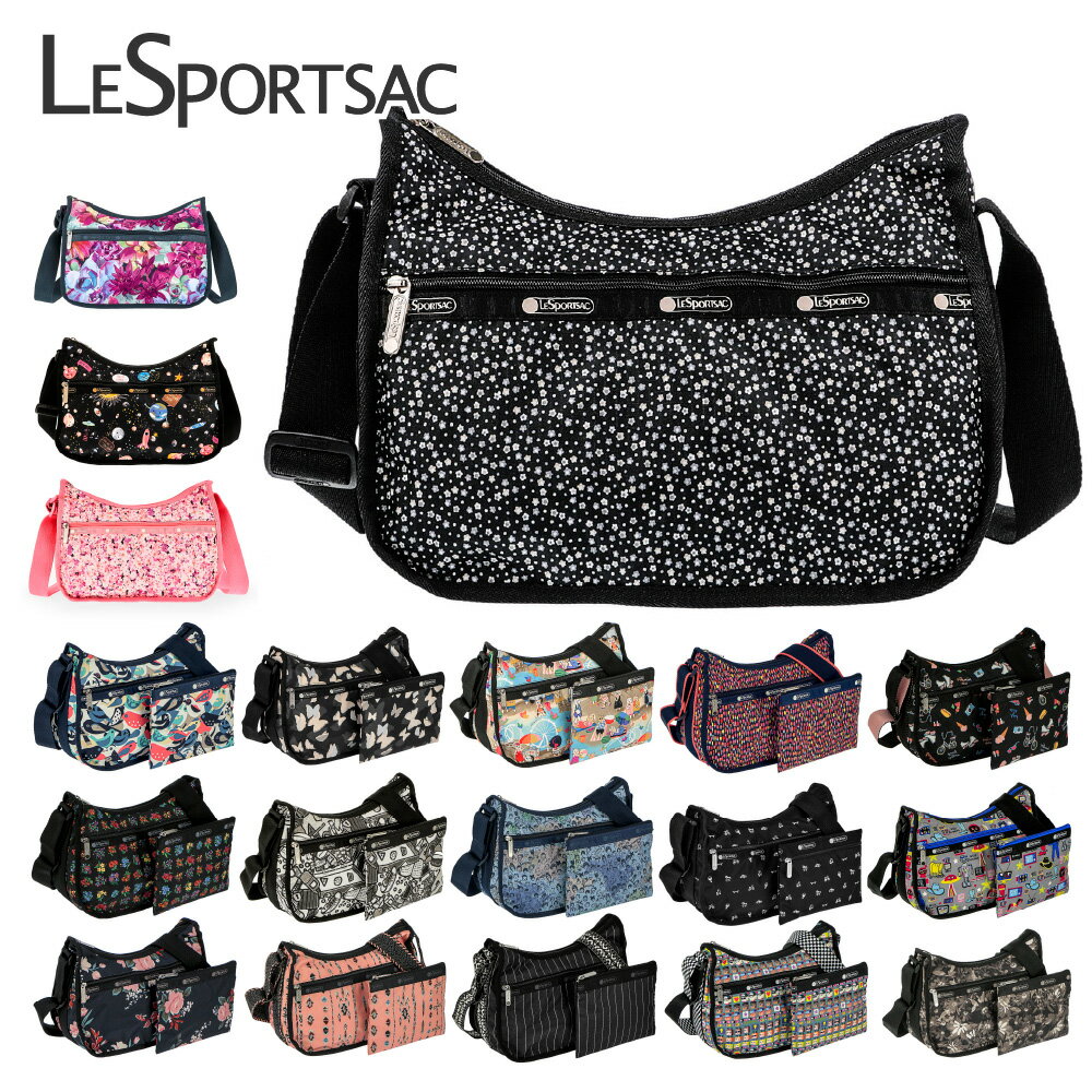 【ポイント10倍！23日20時〜28日1時59分】レスポートサック LESPORTSAC CLASSIC HOBO レディース バッグ ショルダーバッグ ポーチ ショルダー エコバック 黒 花柄 7520