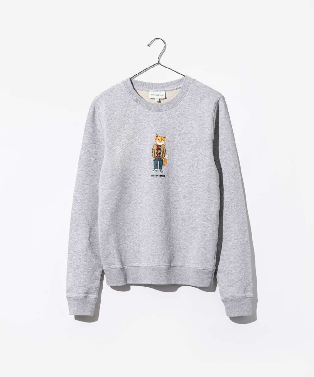 メゾンキツネ MAISON KITSUNE LW00309KM0001 スウェット DRESSED FOX REGULAR SWEATSHIRT レディース トップス 長袖 トレーナー ドレスド フォックス レギュラー スウェットシャツ クルーネック コットン リブ カジュアル ライトグレーメランジ XS S M