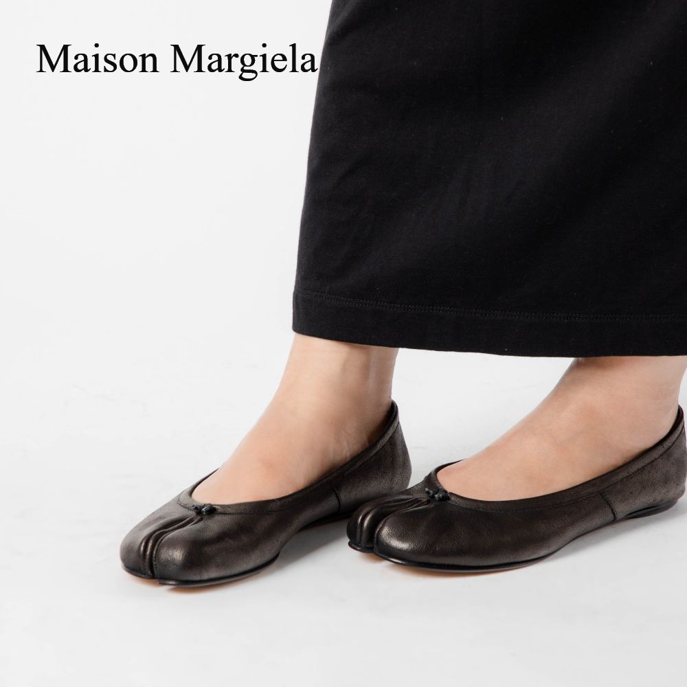 メゾン マルジェラ MAISON MARGIELA S58WZ0042 PR058 パンプス レディース シューズ タビ TABI バレエシューズ レザー バレリーナ 足袋 シンプル カジュアル モード お出かけ 本革 革靴 ビジネス ビジカジ ラウンドトゥ イタリア プレゼント ブラック 23.0〜25.0cm