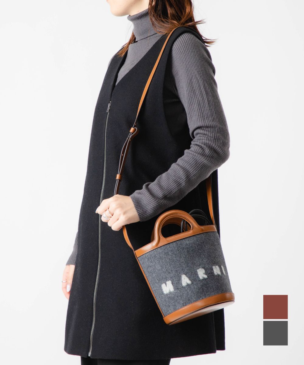Rakuten - マルニ MARNI SCMP0056Q4 P4915 ショルダーバッグ レディース バッグ ミニバケットバッグ トロピカリア ハンドバッグ 斜め掛け 2way 肩掛け フェルト レザー 軽量 ロゴ TROPICALIA 巾着付き 鞄 ブランド プレゼント ギフト 全3色
