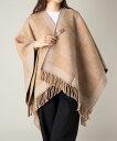 マックスマーラ Max Mara FRINE コート レディース アウター ケープ ポンチョ ウール フリンジ ストールジャガードロゴ カジュアル ピンブローチ...