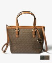 マイケルコース MICHAEL KORS Jet Set Travel Extra-Small Logo Top-Zip Tote Bag JET SET TRAVEL キャリーオール トート エクストラスモール MKシグネチャー 35T9GTVT0B BK/35T9GTVT0B BR トートバッグ レディース バッグ ブラック/ブラウン(4)