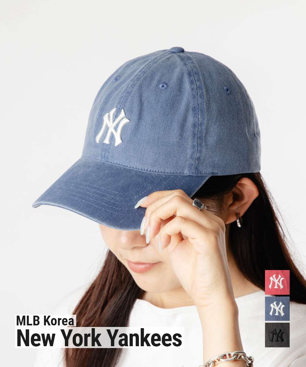 エムエルビーコリア MLB Korea Basic Washing Unstructured Ball Cap ベーシックウォッシュ アンストラクチャード ボールキャップ 3ACPVV14N キャップ ベースボールキャップ ユニセックス 帽子 ニューヨーク ヤンキース New York Yankees