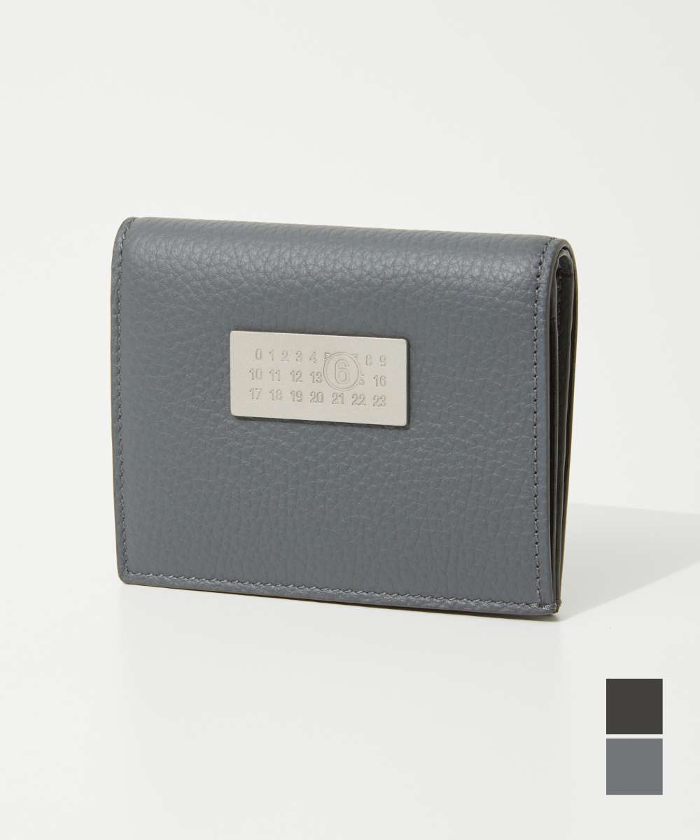 楽天U-STREAMエムエム6 MM6 SA5UI0015 P5691 二つ折り財布 NUMERIC BIFOLD WALLET メンズ レディース ミニ財布 ヌメリック レザー コンパクトウォレット ロゴ ビジネス ギフト カジュアル プレゼント メゾン マルジェラ Maison Margiela ブラック