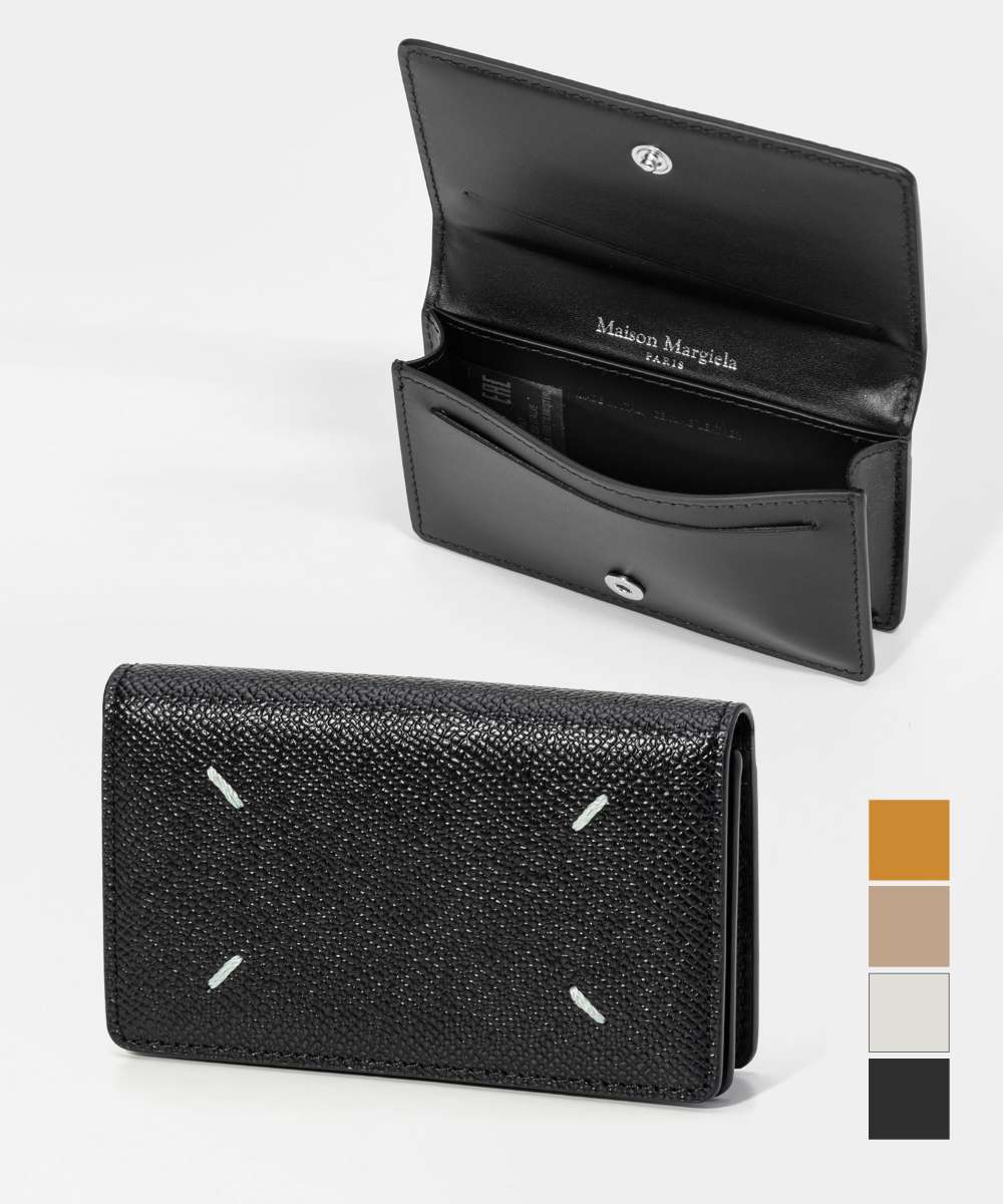 メゾン マルジェラ MAISON MARGIELA SA3VX0005 P4745 カードケース CARD HOLDER CLIP 2 メンズ レディース ファッション小物 4ステッチ カードホルダー 名刺入れ レザー ビジネス パスケース ブランドロゴ プレゼント お祝い 通勤 通学 コンパクト ギフト ブラック