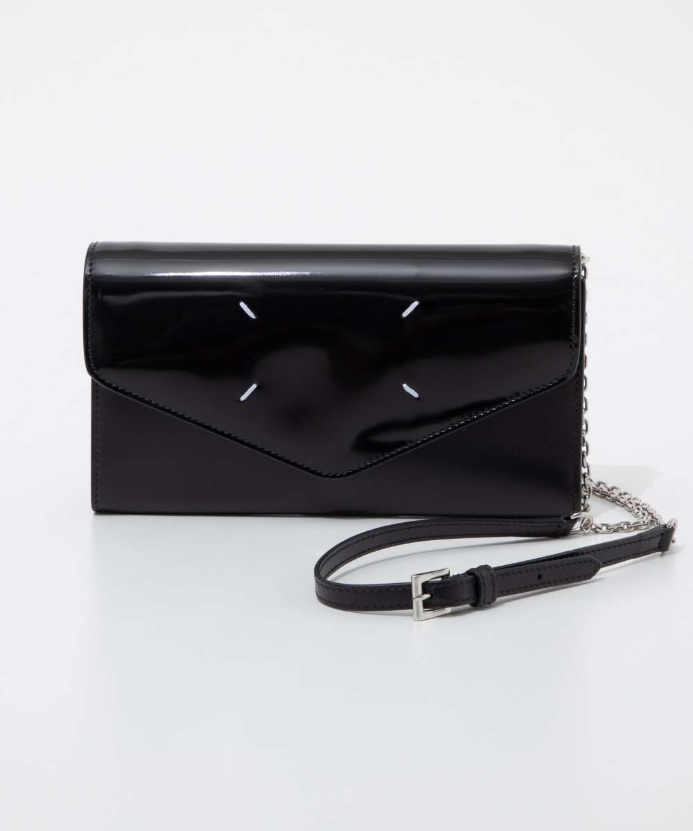 メゾン マルジェラ MAISON MARGIELA SA1UI0037 P5135 長財布 メンズ レディース 財布 チェーンウォレット ミディアム レザー ポシェット ロゴ 4ステッチ ブランド おしゃれ ギフト シンプル お祝い 記念 鞄 WALLET ON CHAIN MEDIUM ブラック