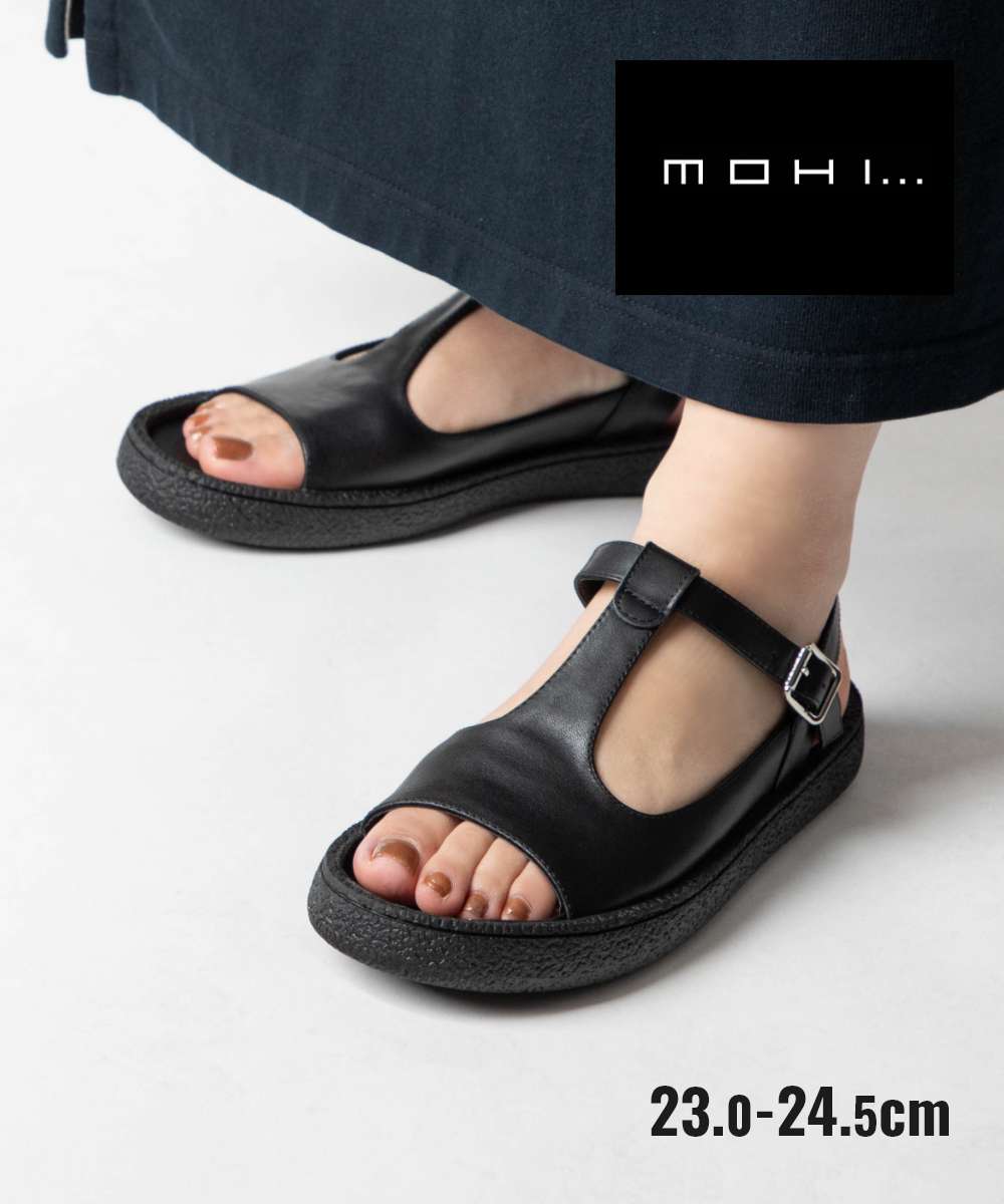 【20日限定★エントリーで最大100％ポイントバック！当選確率1/2 】 【正規品】 モヒ MOHI T Strap Leather Sandal Tストラップ レザーサンダル GU2-8029-1-SE サンダル オープントゥ フラットシューズ レディース シューズ